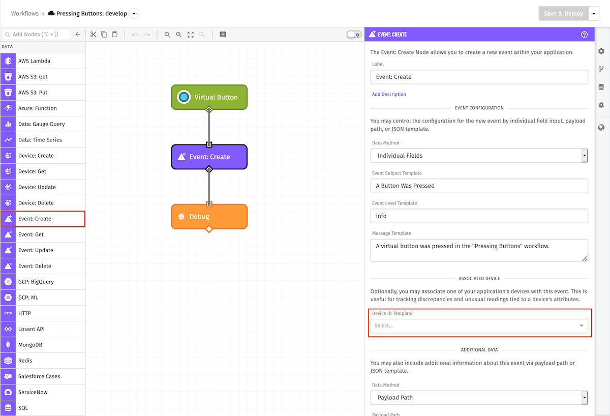 Event: Create Node Device