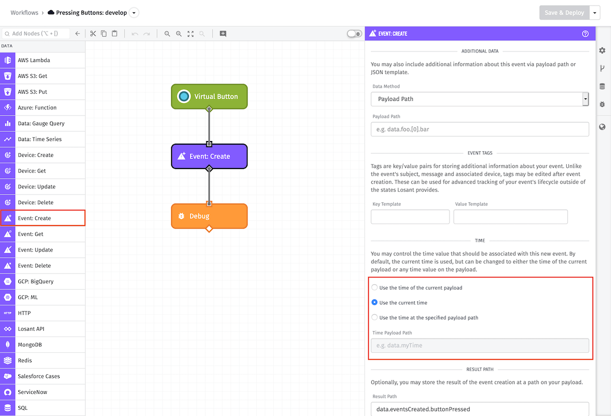 Event: Create Node Time