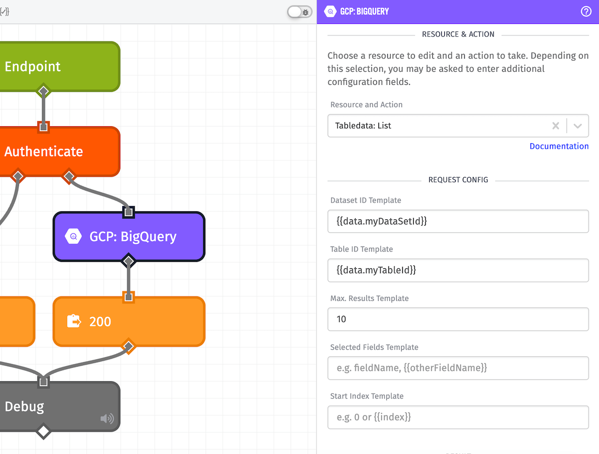 Example request config