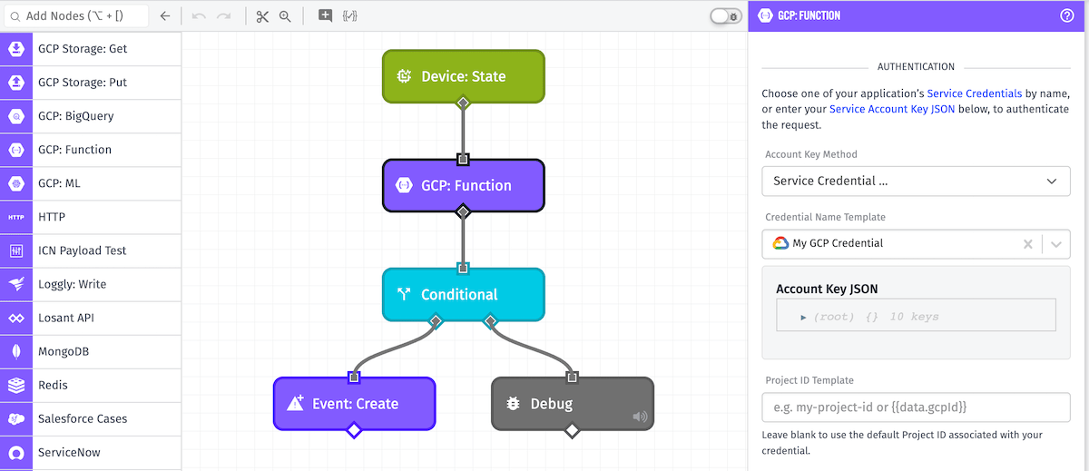 GCP: Function Node Host Config