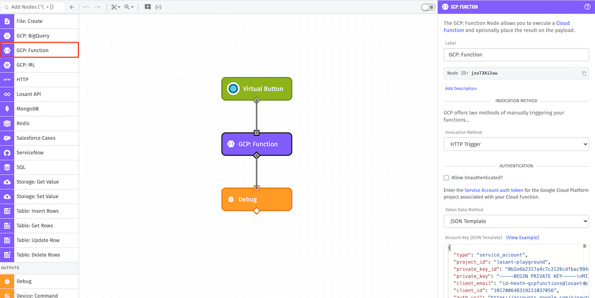 GCP: Function Node