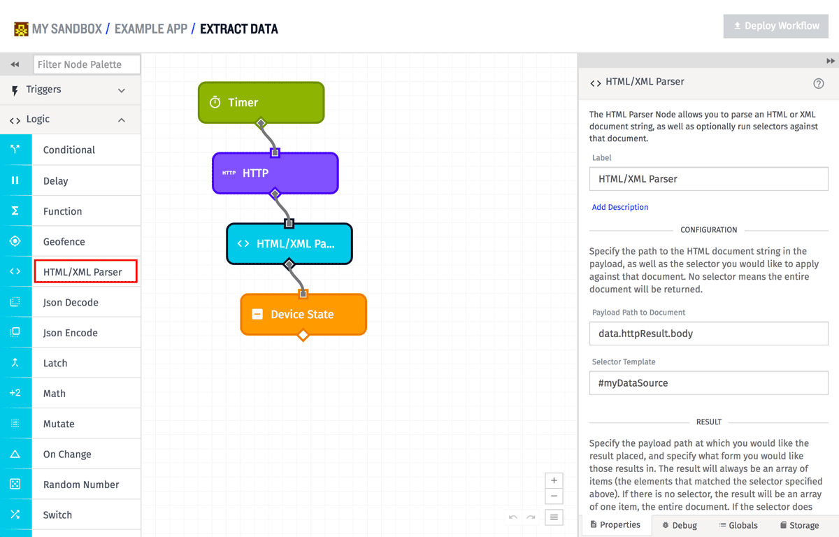 HTML/XML Parser Node