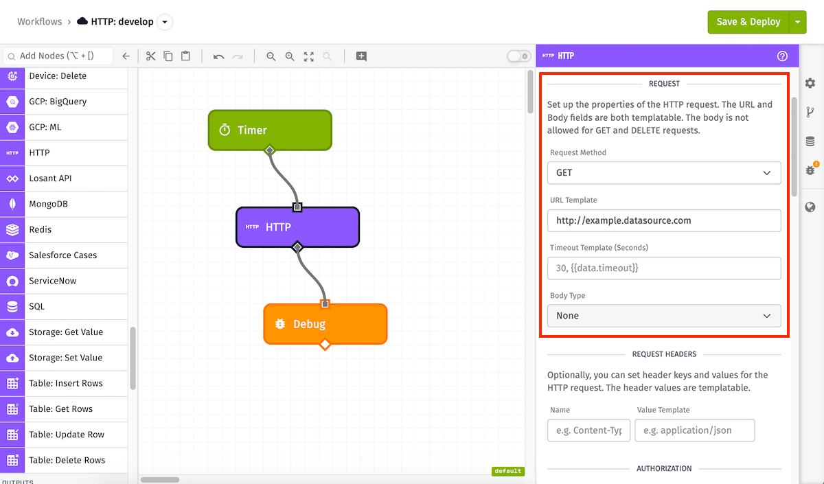 HTTP Node Basic Configuration