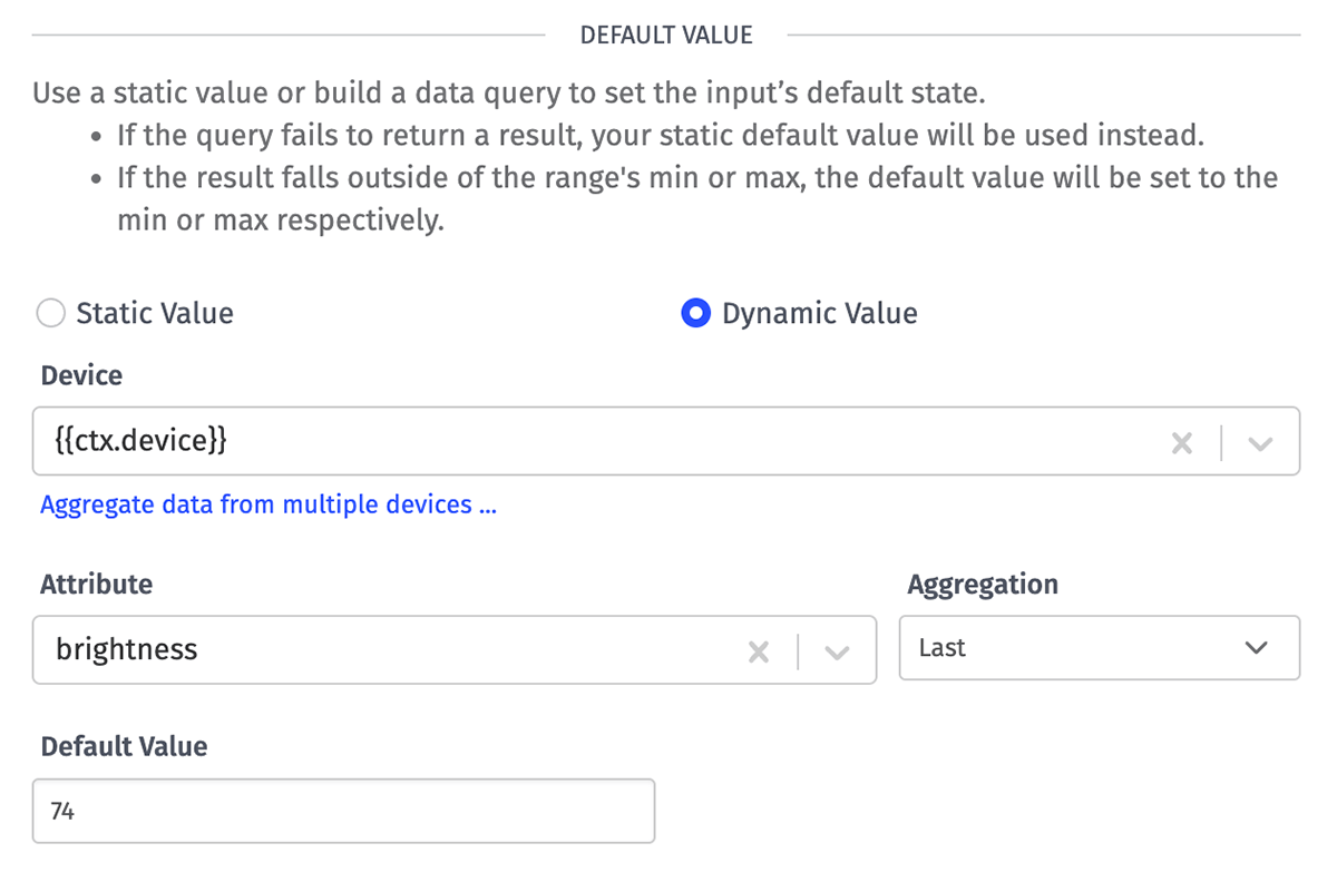 Input Controls Dynamic Default
