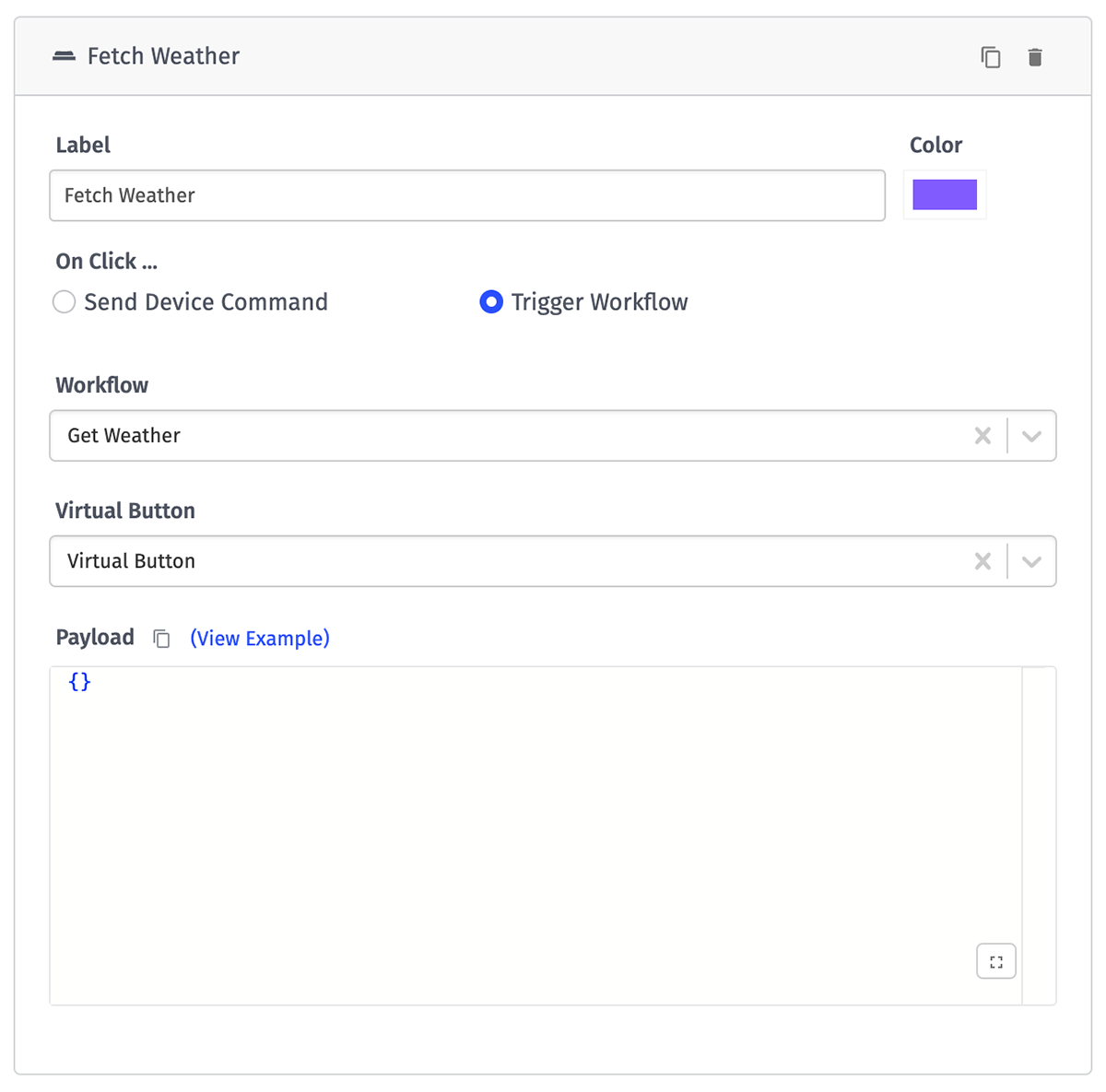Select Virtual Button