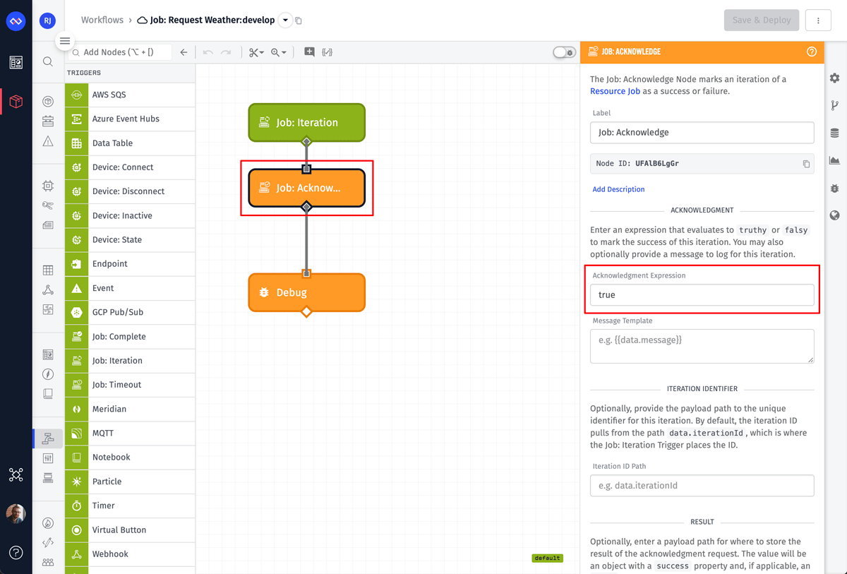 Job: Acknowledge Node