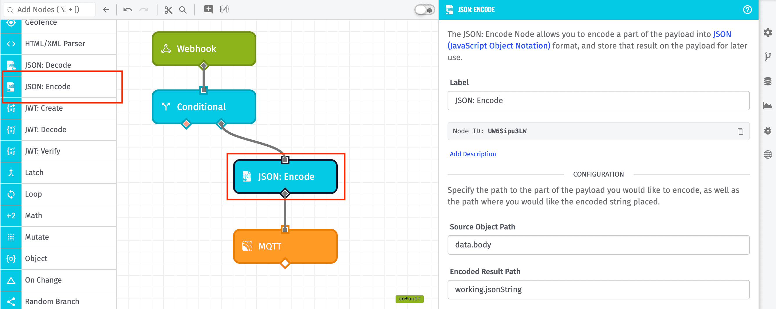 JSON: Encode Node JSON: Encode Node