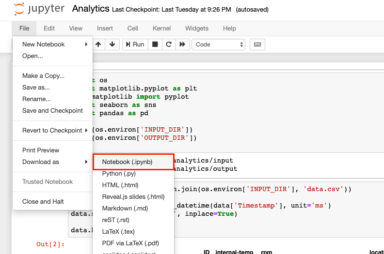 Jupyter Export