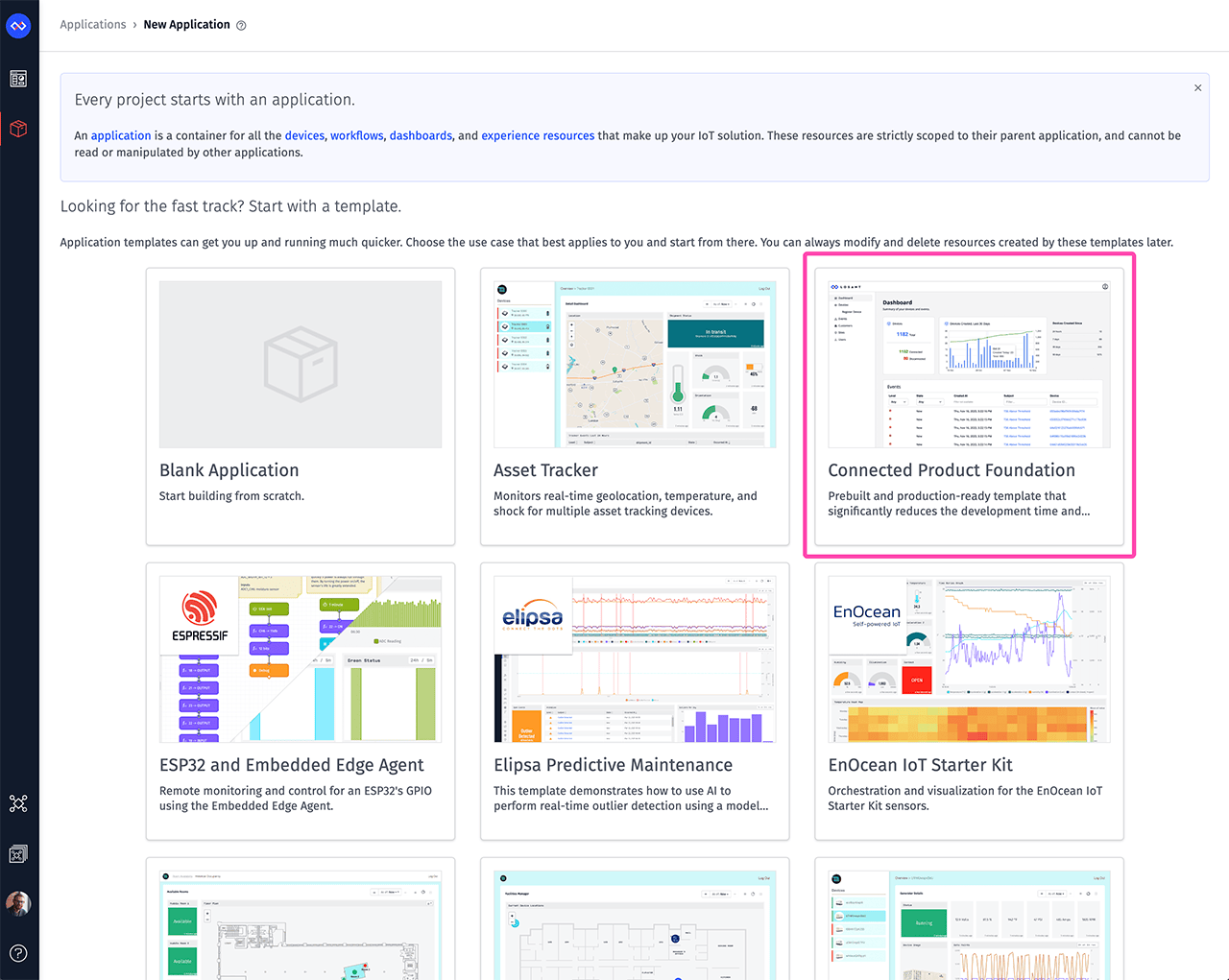 Losant App Template Selector