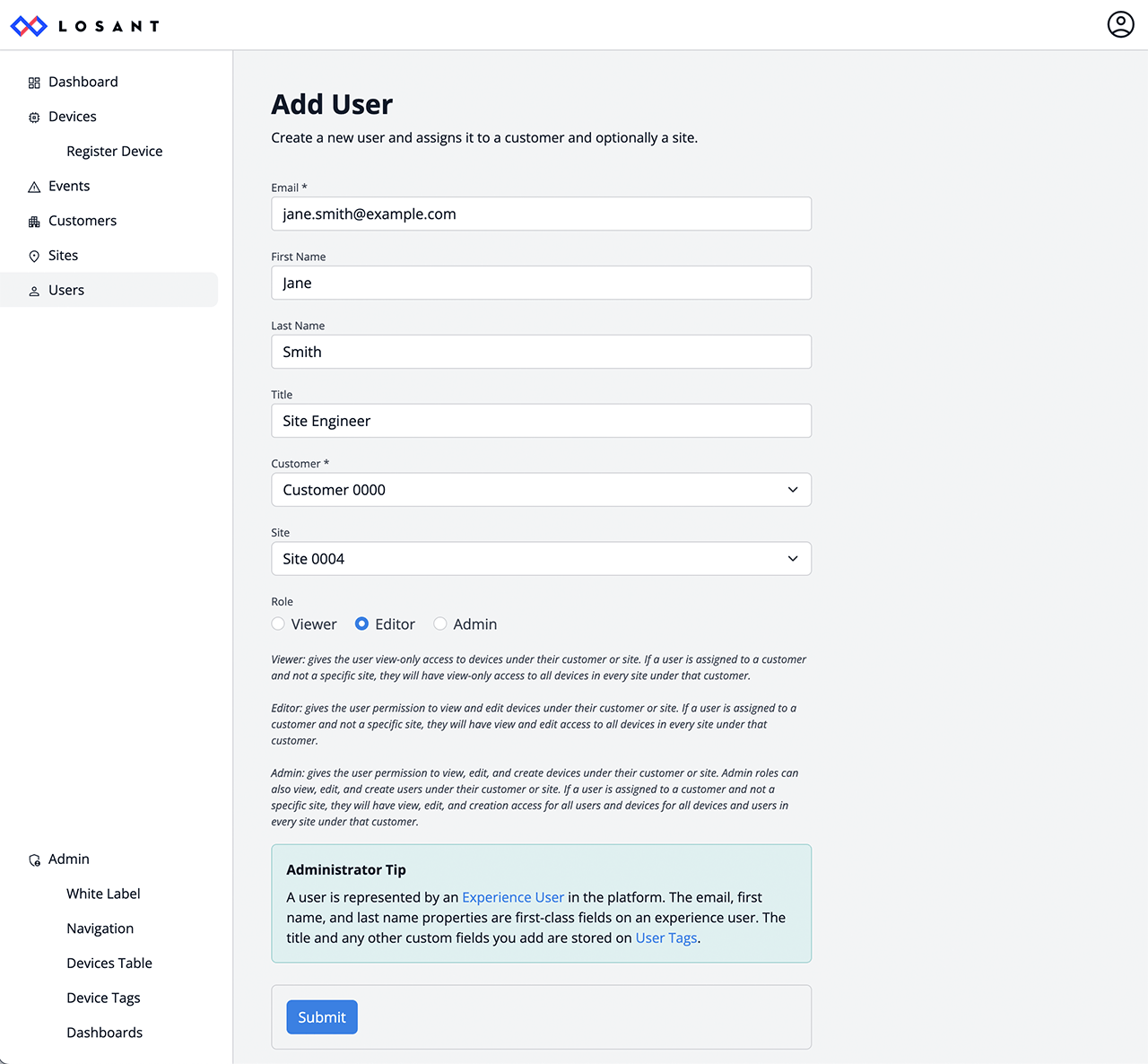 Losant CPF User Management