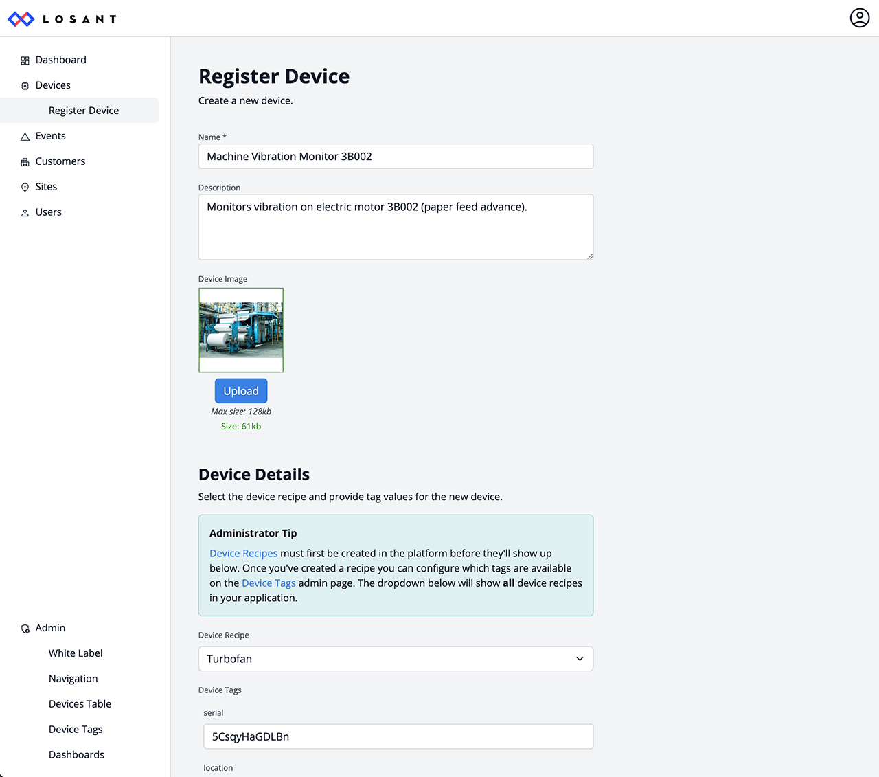 Losant CPF Register Device