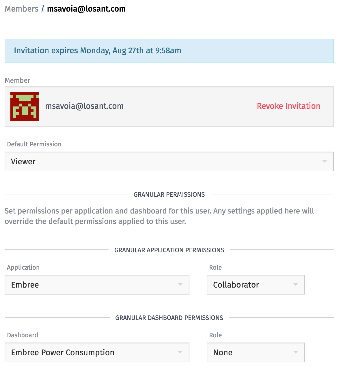 Organization Invite Details