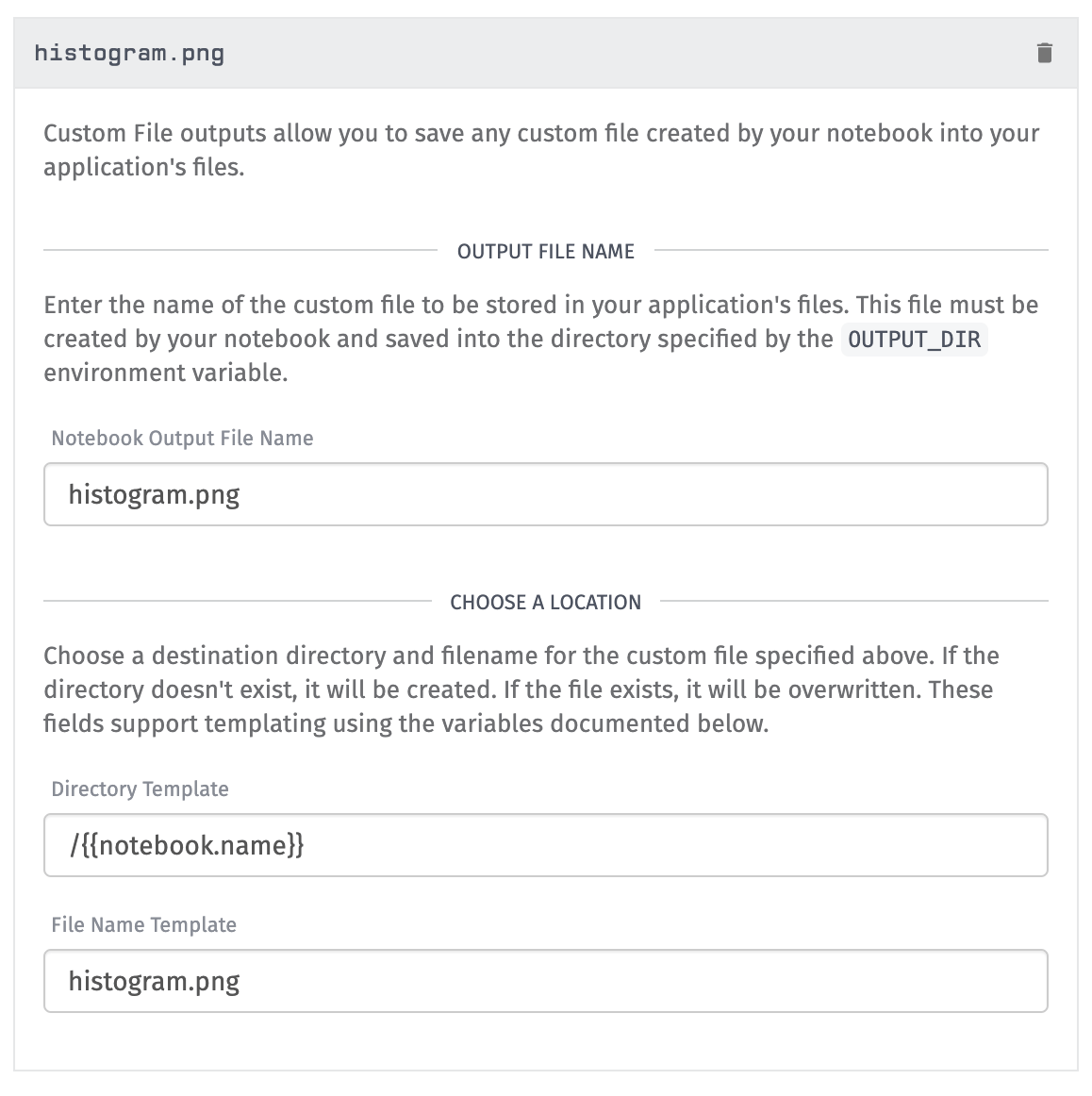 Output Config