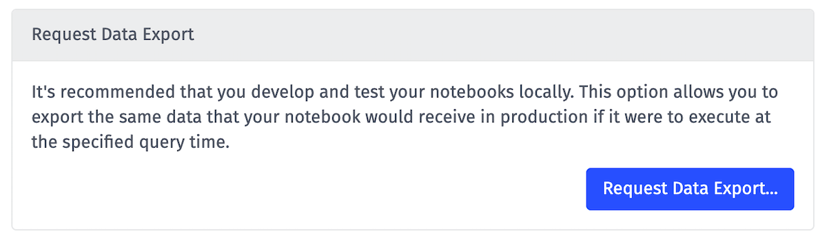 Request Data Exports