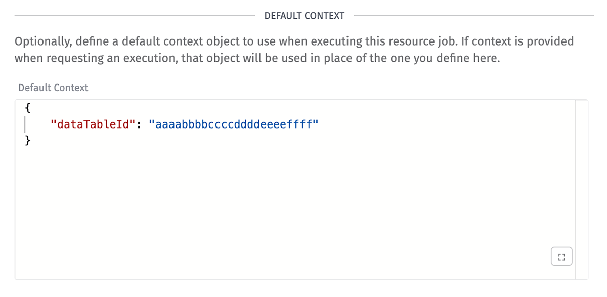 Resource Job Default Context