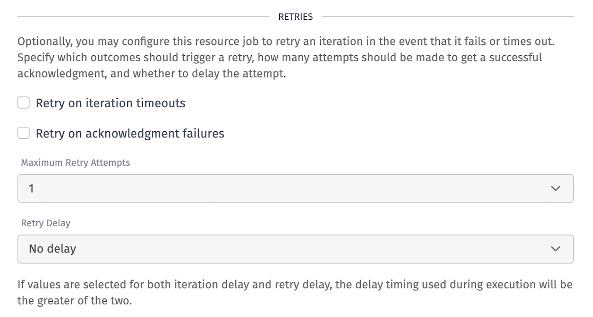 Resource Job Retries