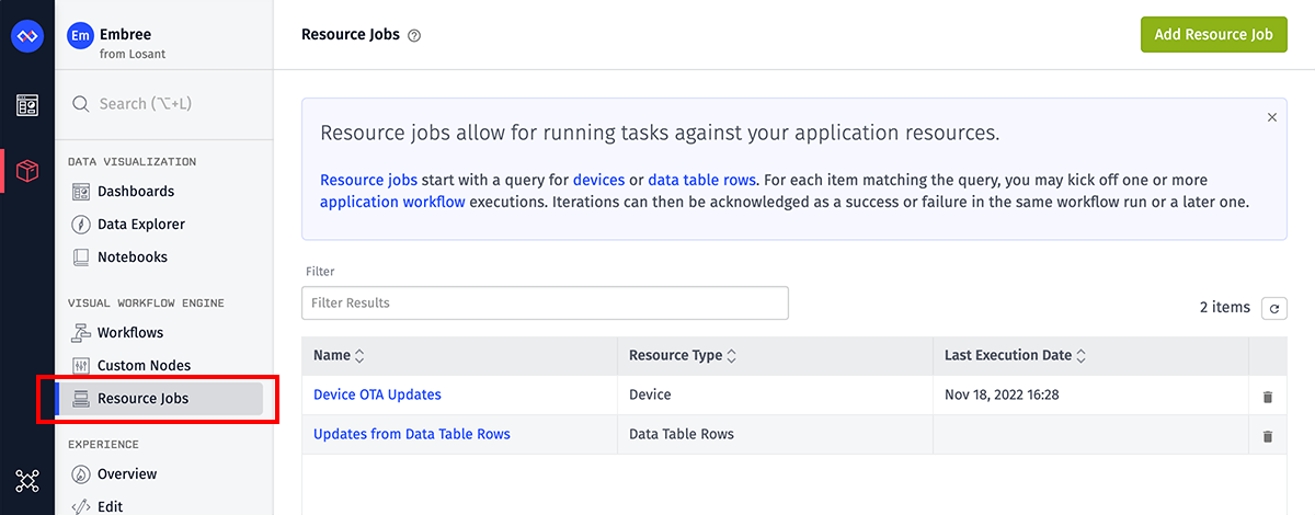 Resource Jobs Overview