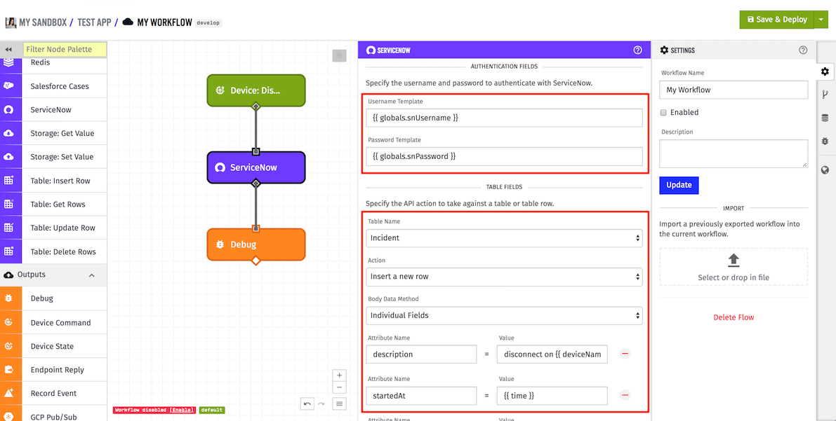 ServiceNow Node Configuration