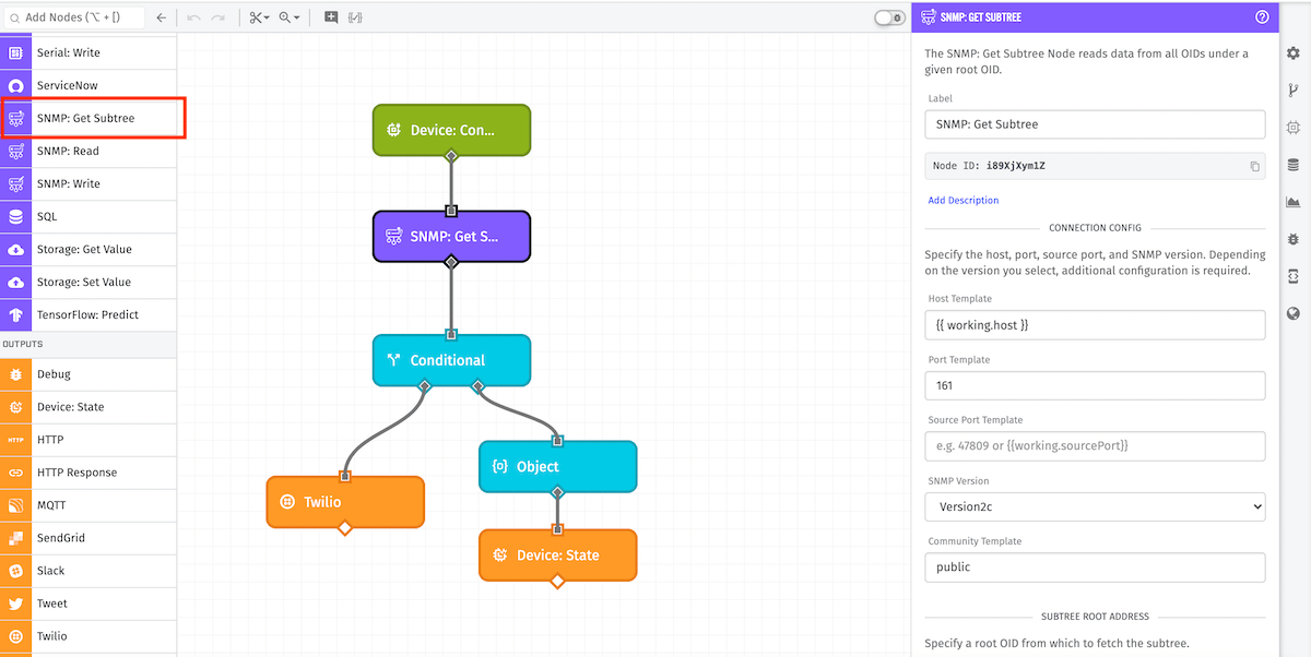 SNMP: Get Subtree Node Configuration