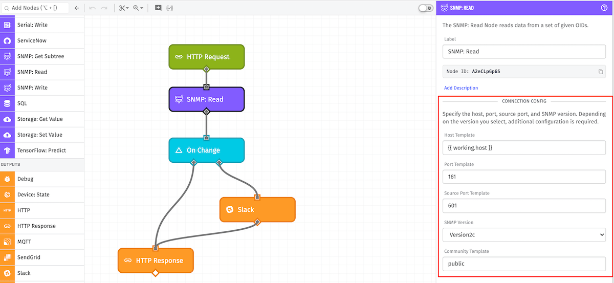 SNMP: Read Node Connection Configuration