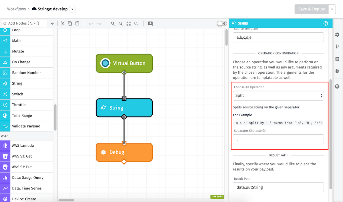 String Node Config