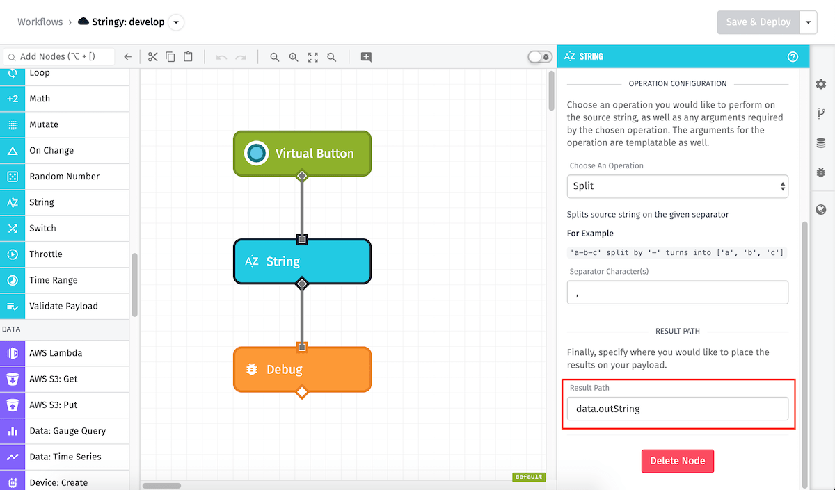 String Node Result