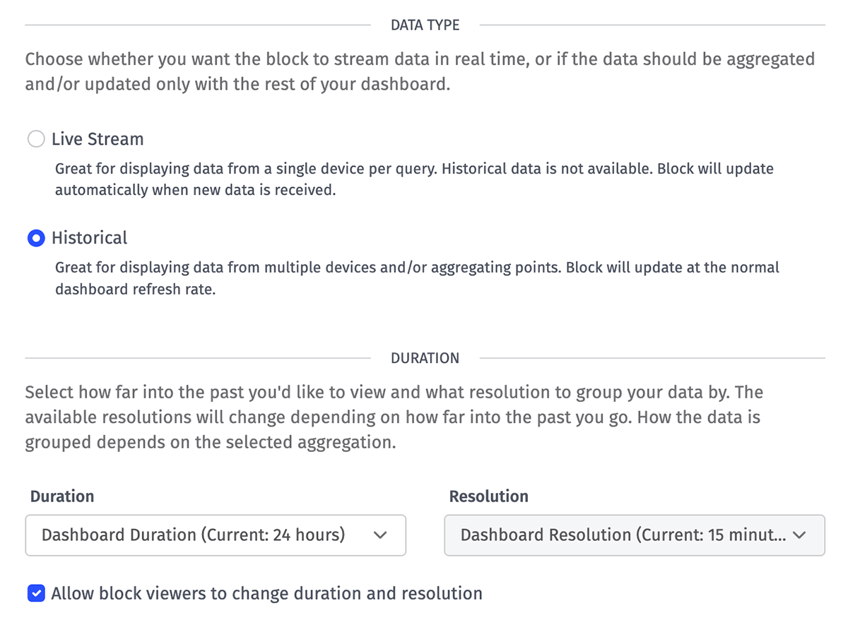 Time Series Settings