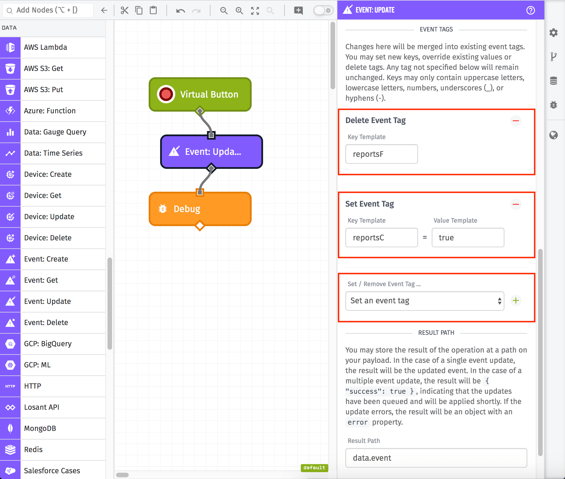 Update Device Node Tag Configuration