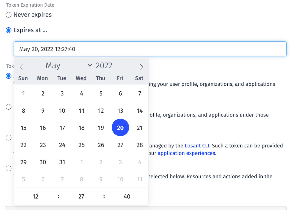 User Token Expiration
