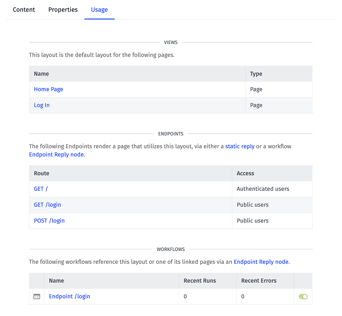 Experience View Linked Resources