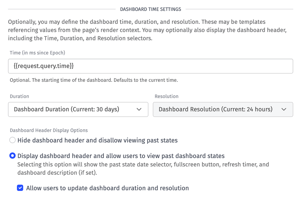 Page Dashboard General Time