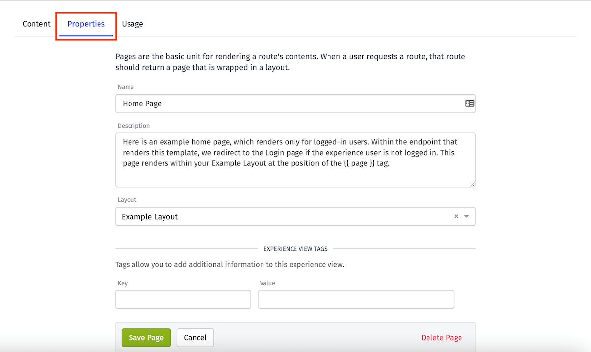 View Properties Tab